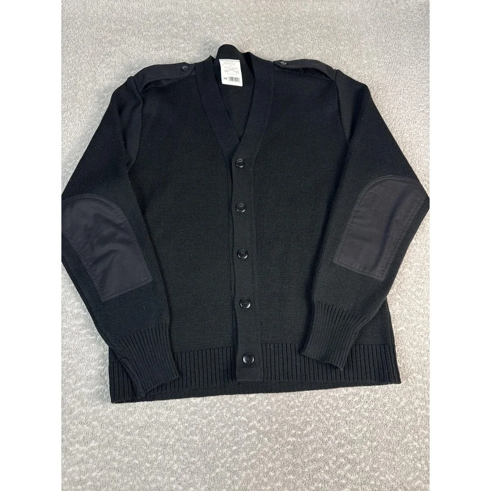 Military Equipment Corporation Of America Sweater Mens 44R Black V Neck Cardigan